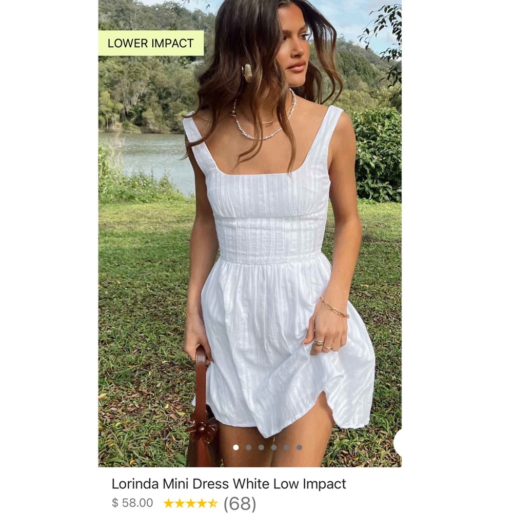 Princess Polly Lorinda Mini Dress White Low Impact size 4. BRAND NEW WITH TAG